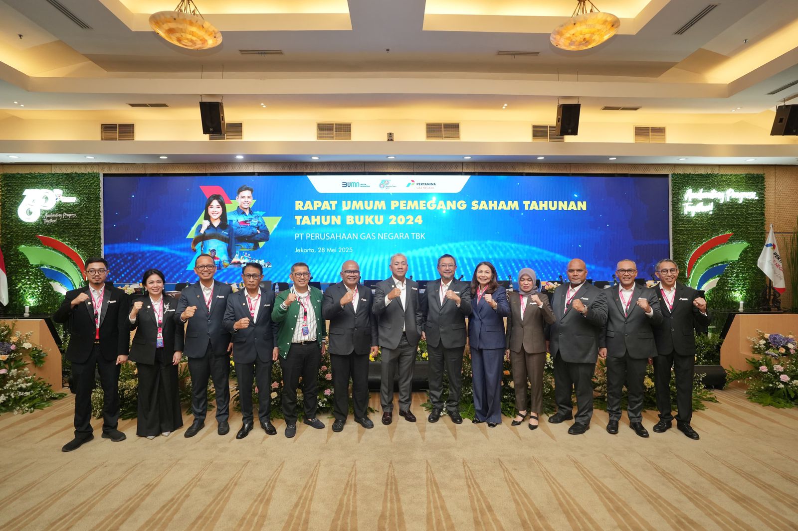 PT Perusahaan Gas Negara Tbk selaku Subholding Gas Pertamina melaksanakan Rapat Umum Pemegang Saham Tahunan (RUPST) Tahun Buku 2024 sebagai komitmen dalam melaksanakan prinsip tata kelola perusahaan Good Corporate Governance (GCG) di Auditorium Graha PGAS Kantor Pusat PGN Jakarta (Dok. Humas PGN)